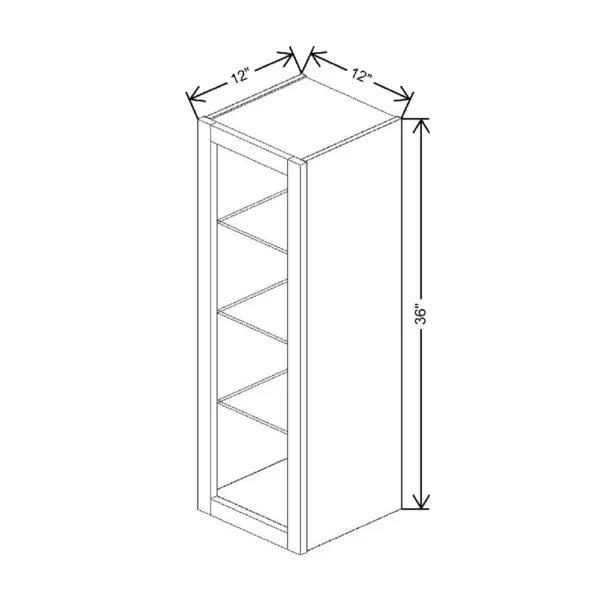 Fabuwood Allure Galaxy Mocha 12″ W X 36″ H X 12″ D Wall No Door Cabinet