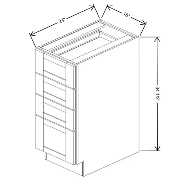 Fabuwood Allure Galaxy Mocha 15″ W X 34 1/2″ H X 24″ D 4 Drawer Base Cabinet