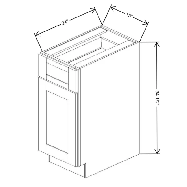 Fabuwood Allure Galaxy Mocha 15″ W X 34 1/2″ H X 24″ D Single Door Base Cabinet