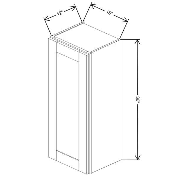 Fabuwood Allure Galaxy Mocha 15″ W X 36″ H X 12″ D  Single Door Wall Cabinet