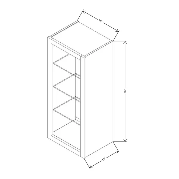 Fabuwood Allure Galaxy Mocha 15″ W X 36″ H X 12″ D Wall No Door Cabinet