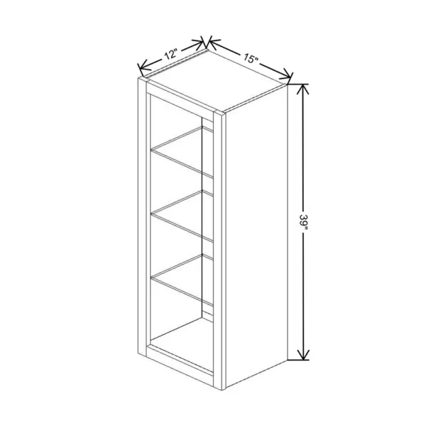 Fabuwood Allure Galaxy Mocha 15″ W X 39″ H X 12″ D Wall No Door Cabinet