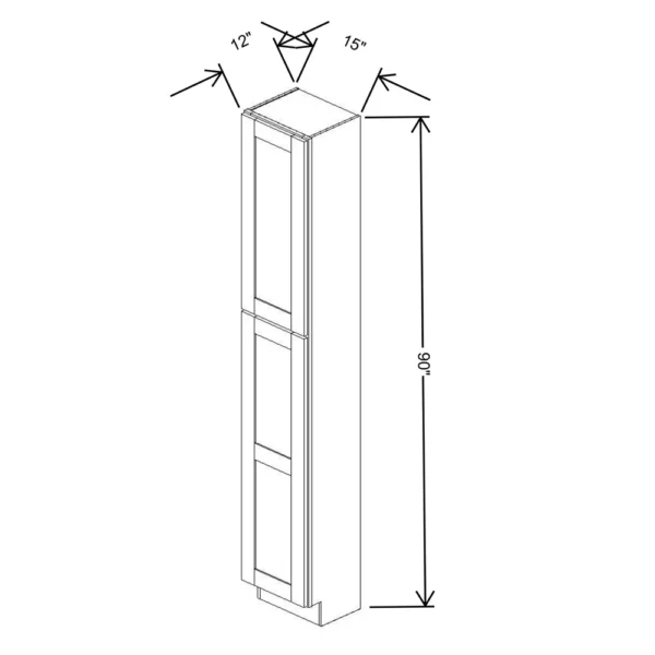 Fabuwood Allure Galaxy Mocha 15″ W X 90″ H X 12″ D Tall Pantry Cabinet
