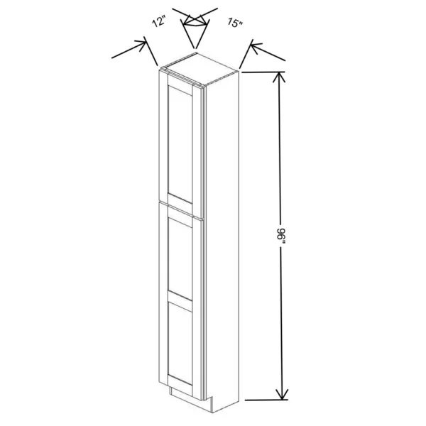 Fabuwood Allure Galaxy Mocha 15″ W X 96″ H X 12″ D Tall Pantry Cabinet