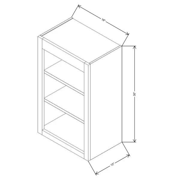Fabuwood Allure Galaxy Mocha 18″ W X 30″ H X 12″ D Wall Open Shelf Cabinet