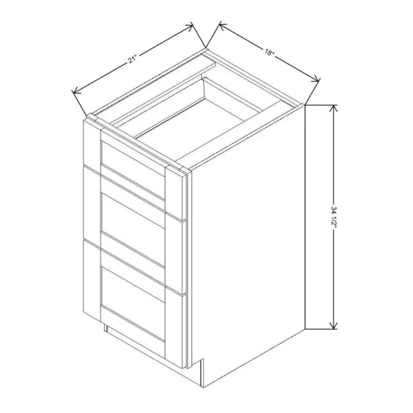 Fabuwood Allure Galaxy Mocha 18″ W X 34 1/2″ H X 21″ D Vanity Drawer Base Cabinet