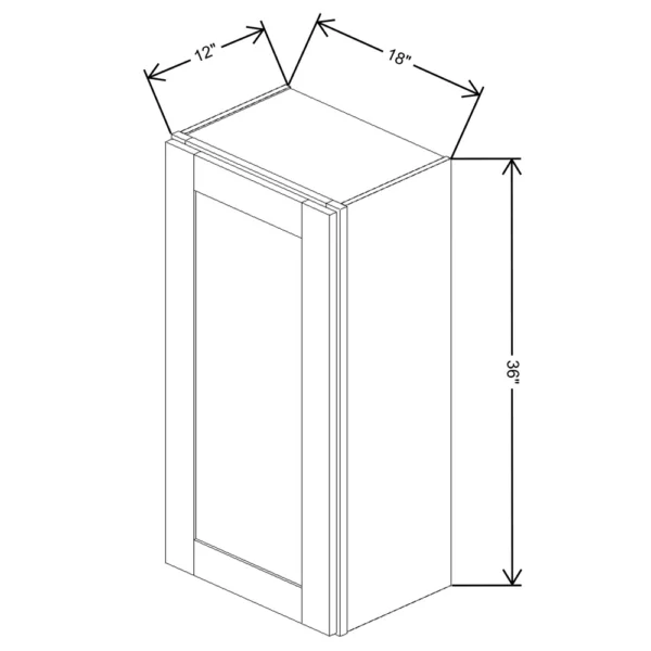 Fabuwood Allure Galaxy Mocha 18″ W X 36″ H X 12″ D  Single Door Wall Cabinet