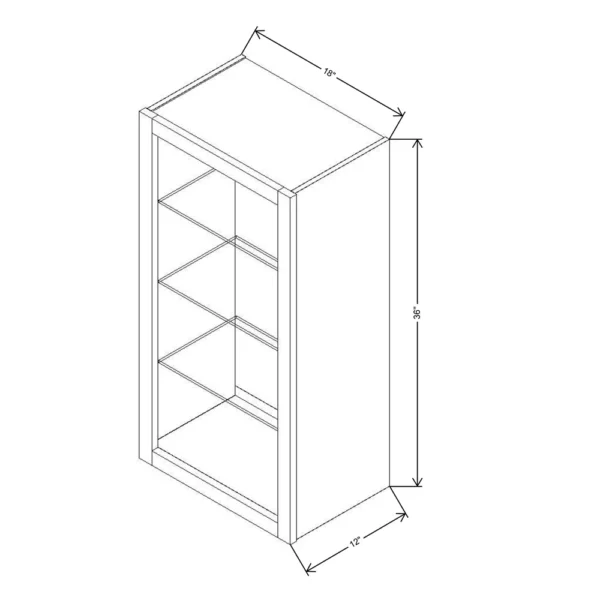 Fabuwood Allure Galaxy Mocha 18″ W X 36″ H X 12″ D Wall No Door Cabinet