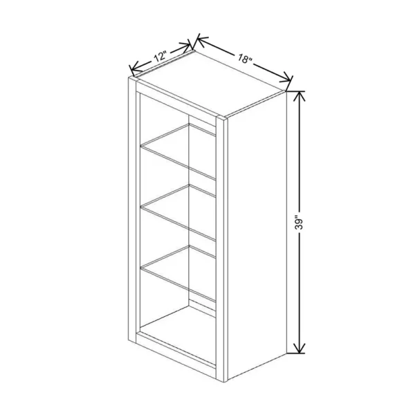 Fabuwood Allure Galaxy Mocha 18″ W X 39″ H X 12″ D Wall No Door Cabinet