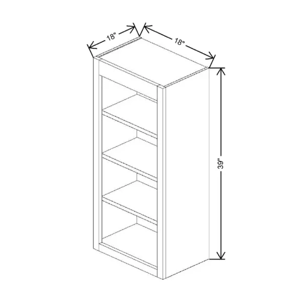 Fabuwood Allure Galaxy Mocha 18″ W X 39″ H X 12″ D Wall Open Shelf Cabinet