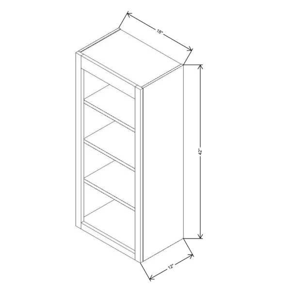 Fabuwood Allure Galaxy Mocha 18″ W X 42″ H X 12″ D Wall Open Shelf Cabinet