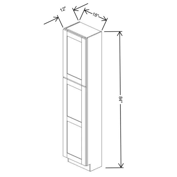 Fabuwood Allure Galaxy Mocha 18″ W X 84″ H X 12″ D Tall Pantry Cabinet