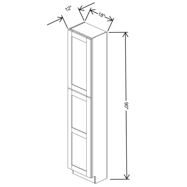 Fabuwood Allure Galaxy Mocha 18″ W X 90″ H X 12″ D Tall Pantry Cabinet