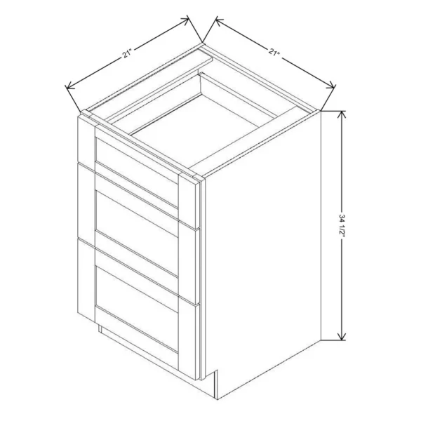 Fabuwood Allure Galaxy Mocha 21″ W X 34 1/2″ H X 21″ D Vanity Drawer Base Cabinet
