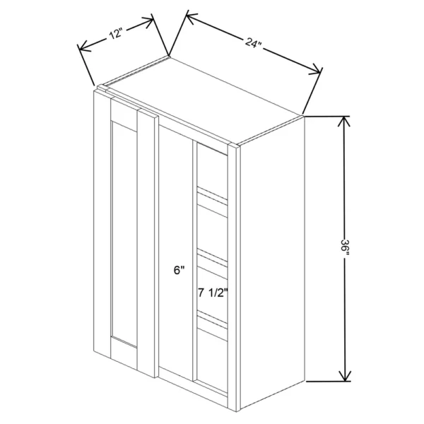 Fabuwood Allure Galaxy Mocha 24″ To 27″ W X 36″ H X 12″ D Single Door Blind Corner Wall Cabinet