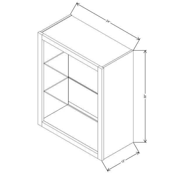 Fabuwood Allure Galaxy Mocha 24″ W X 30″ H X 12″ D Wall No Door Cabinet