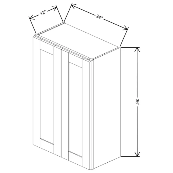 Fabuwood Allure Galaxy Mocha 24″ W X 36″ H X 12″ D Double Door Wall Cabinet