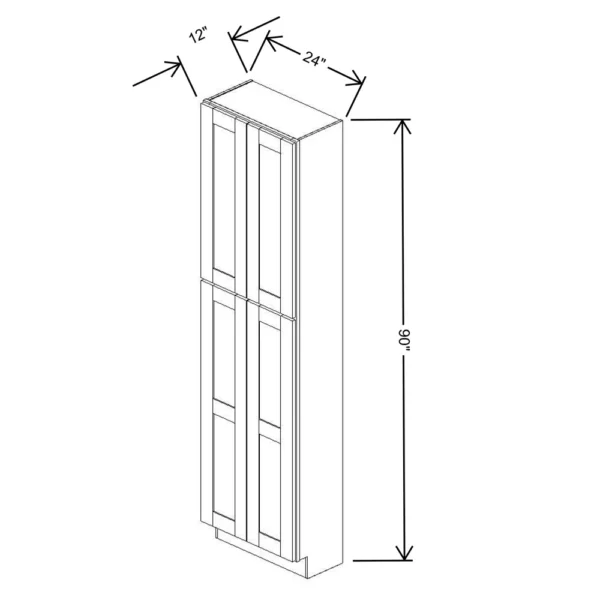 Fabuwood Allure Galaxy Mocha 24″ W X 90″ H X 12″ D Tall Pantry Cabinet