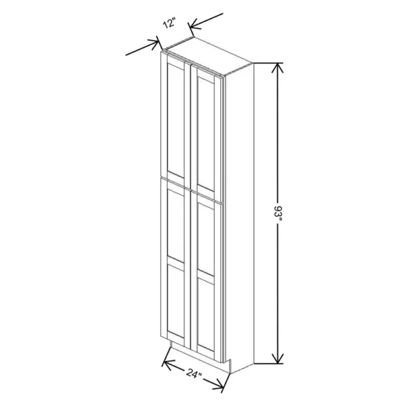 Fabuwood Allure Galaxy Mocha 24″ W X 93″ H X 12″ D Tall Pantry Cabinet