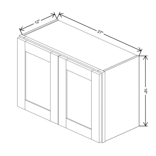 Fabuwood Allure Galaxy Mocha 27″ W X 18″ H X 12″ D Double Door Wall Cabinet