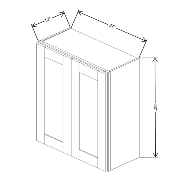 Fabuwood Allure Galaxy Mocha 27″ W X 30″ H X 12″ D Double Door Wall Cabinet