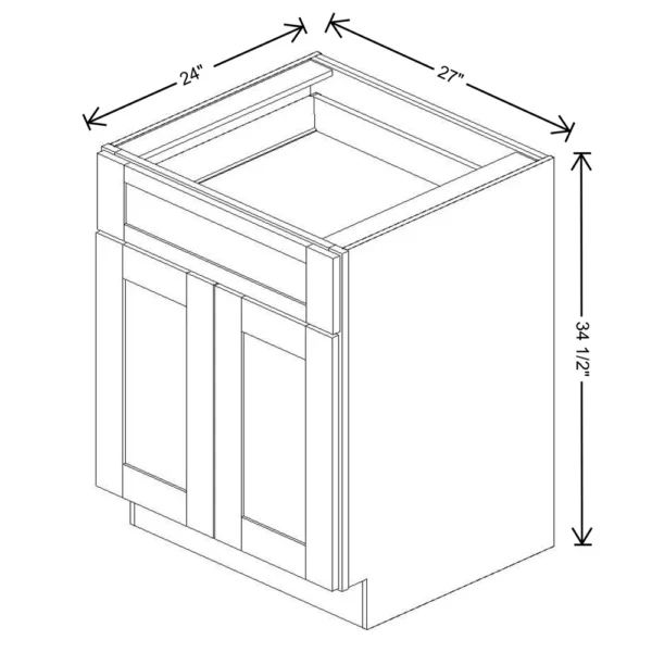 Fabuwood Allure Galaxy Mocha 27″ W X 34 1/2″ H X 24″ D Double Door Base Cabinet