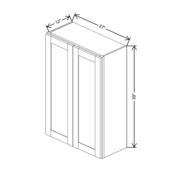 Fabuwood Allure Galaxy Mocha 27″ W X 39″ H X 12″ D Double Door Wall Cabinet