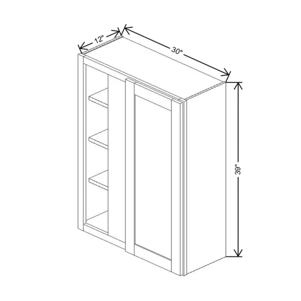 Fabuwood Allure Galaxy Mocha 30″ To 33″ W X 39″ H X 12″ D Single Door Blind Corner Wall Cabinet