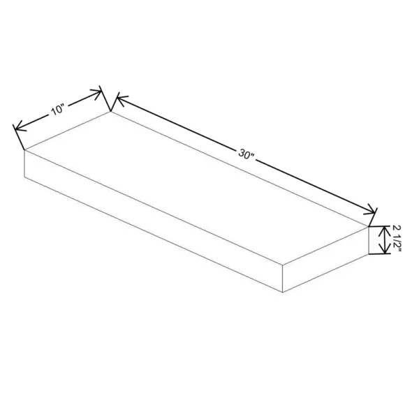 Fabuwood Allure Galaxy Mocha 30″ W X 2 1/2″ H X 10″ D Floating Shelf With LED