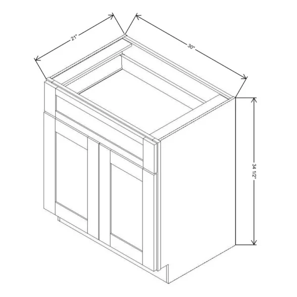 Fabuwood Allure Galaxy Mocha 30″ W X 34 1/2″ H X 21″ D Vanity Base Cabinet
