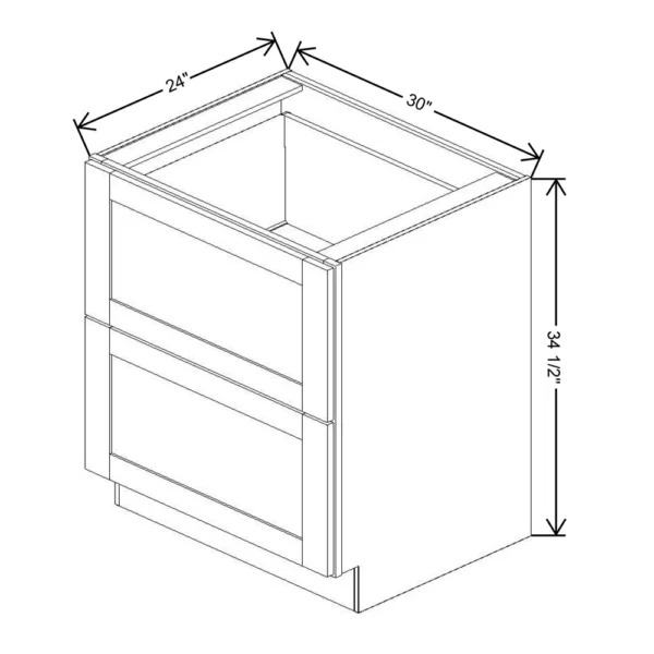 Fabuwood Allure Galaxy Mocha 30″ W X 34 1/2″ H X 24″ D 2 Drawer Base Cabinet