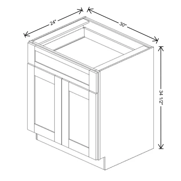 Fabuwood Allure Galaxy Mocha 30″ W X 34 1/2″ H X 24″ D Double Door Base Cabinet