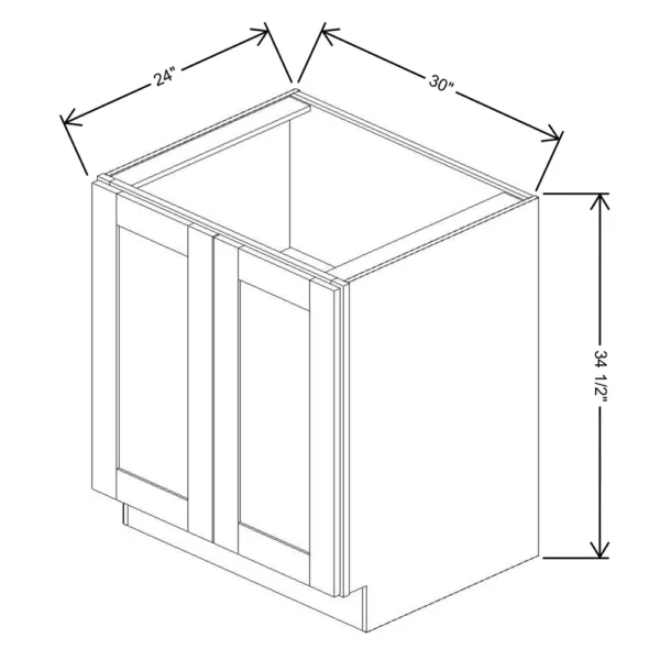 Fabuwood Allure Galaxy Mocha 30″ W X 34 1/2″ H X 24″ D Full Height Double Door Base Cabinet