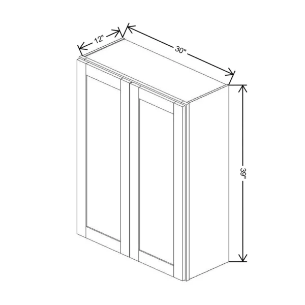 Fabuwood Allure Galaxy Mocha 30″ W X 39″ H X 12″ D Double Door Wall Cabinet
