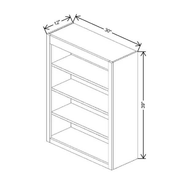 Fabuwood Allure Galaxy Mocha 30″ W X 39″ H X 12″ D Wall Open Shelf Cabinet