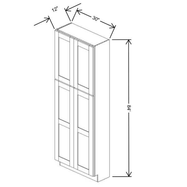 Fabuwood Allure Galaxy Mocha 30″ W X 84″ H X 12″ D Tall Pantry Cabinet