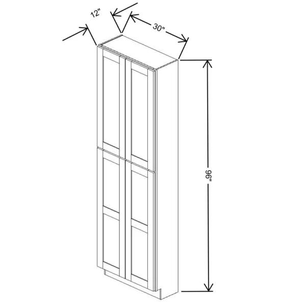 Fabuwood Allure Galaxy Mocha 30″ W X 96″ H X 12″ D Tall Pantry Cabinet