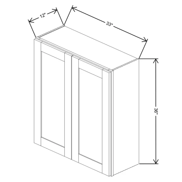 Fabuwood Allure Galaxy Mocha 33″ W X 36″ H X 12″ D Double Door Wall Cabinet