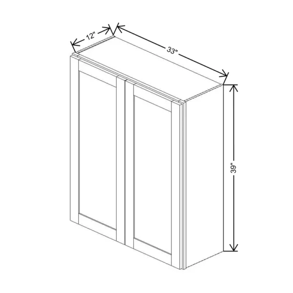 Fabuwood Allure Galaxy Mocha 33″ W X 39″ H X 12″ D Double Door Wall Cabinet