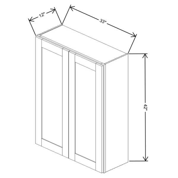 Fabuwood Allure Galaxy Mocha 33″ W X 42″ H X 12″ D Double Door Wall Cabinet