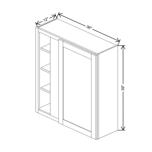 Fabuwood Allure Galaxy Mocha 36″ TO 39″ W X 39″ H X 12″ D Single Door Blind Corner Wall Cabinet