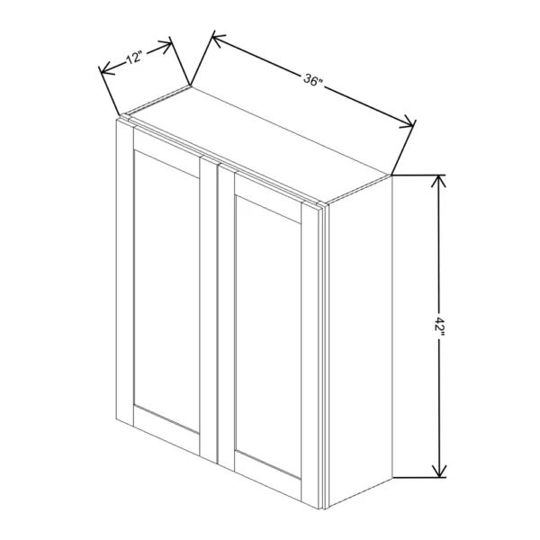 Fabuwood Allure Galaxy Mocha 36″ W X 42″ H X 12″ D Double Door Wall Cabinet