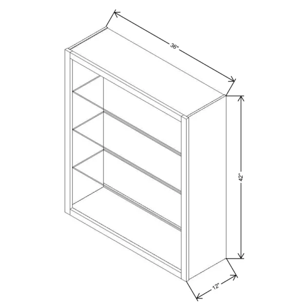 Fabuwood Allure Galaxy Mocha 36″ W X 42″ H X 12″ D Wall No Door Cabinet
