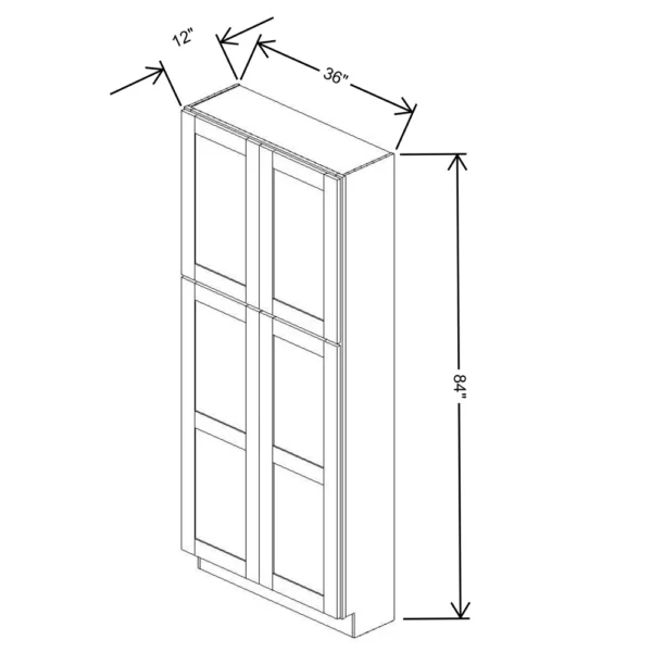 Fabuwood Allure Galaxy Mocha 36″ W X 84″ H X 12″ D Tall Pantry Cabinet