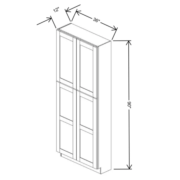 Fabuwood Allure Galaxy Mocha 36″ W X 90″ H X 12″ D Tall Pantry Cabinet