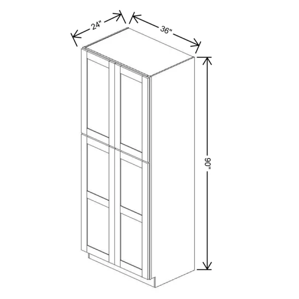Fabuwood Allure Galaxy Mocha 36″ W X 90″ H X 24″ D Tall Pantry Cabinet