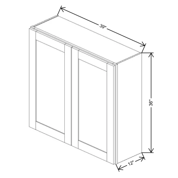 Fabuwood Allure Galaxy Mocha 39″ W X 36″ H X 12″ D Double Door Wall Cabinet