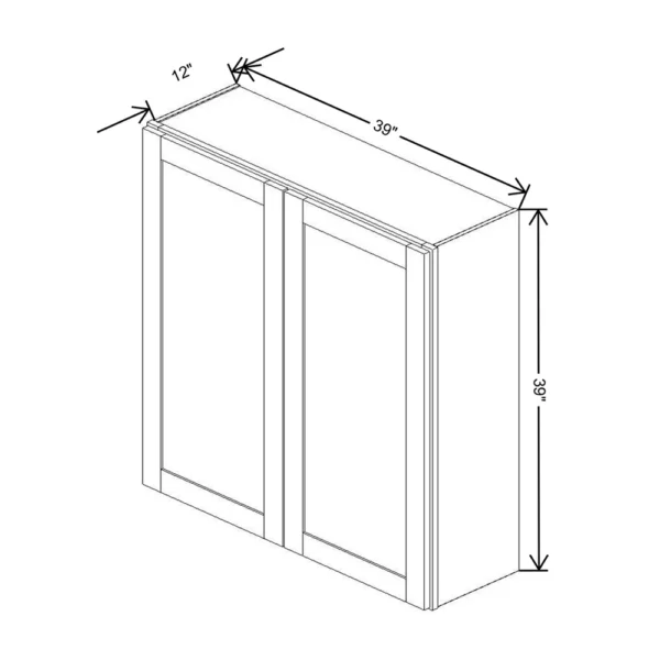 Fabuwood Allure Galaxy Mocha 39″ W X 39″ H X 12″ D Double Door Wall Cabinet