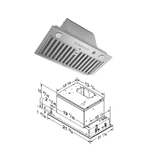 Fabuwood Allure Galaxy Mocha 600 CFM Stainless Ventilator