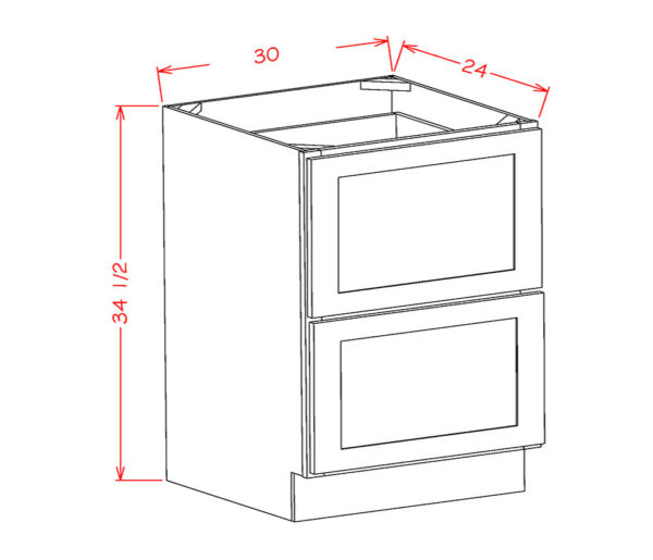 2 Drawer Base Cabinet